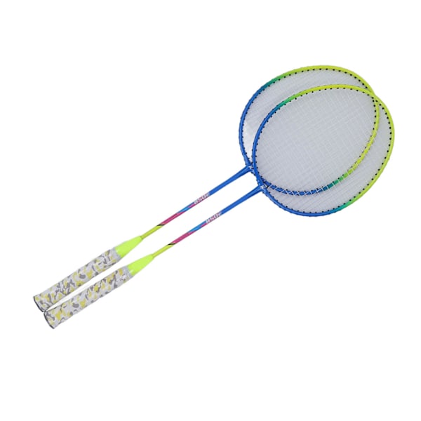 2 st badmintons racketar gul lätt ram stor sweet spot halkfri dubbel badminton racket med förvaringsväska