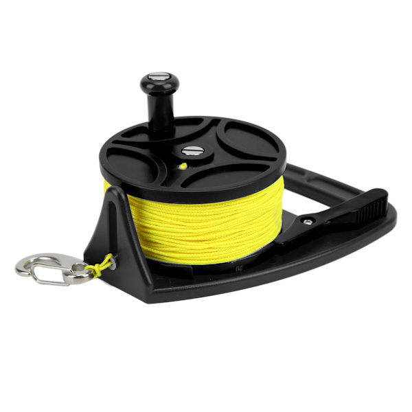 Dykkereeler Ankertau Spole Finger Reel Multifunksjonell med Klips 83m Wire for Hule Eksil Dykking Svart Hjul