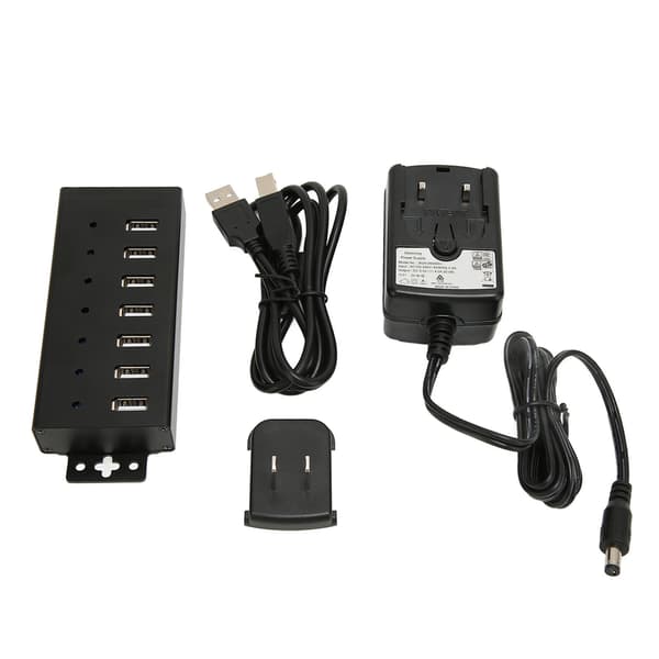 USB2.0 Hub 7 porte med multipel beskyttelse, industriel kvalitet USB2.0 Hub til bærbar pc-computer, amerikansk stik 100-240V