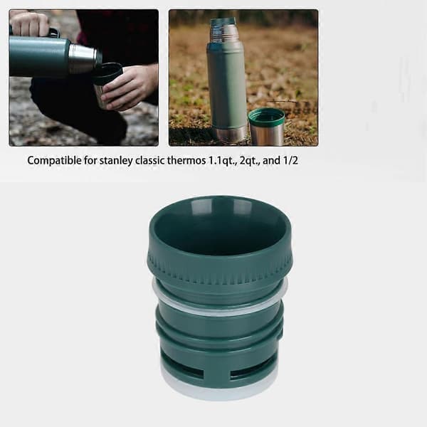 Plastic Replacement Lid for Stanley Classic Vacuum Bottles (1.1QT, 1.5QT, 2QT) - Dark Green Mörkgrön