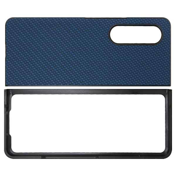 Telefon Cover Foldbar Mobiltelefon Beskyttende Etui Fuld Beskyttelse til Galaxy Z Fold 3 Carbon Fiber TeksturBlå