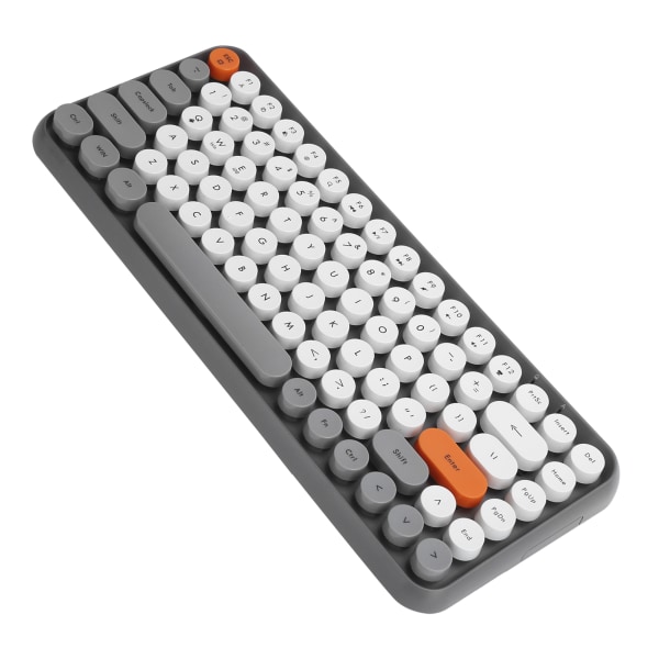 Ajazz Wireless Keyboard Bluetooth 84 Keys Retro Rund Keycap Gaming Kontorrekvisita 308IGray