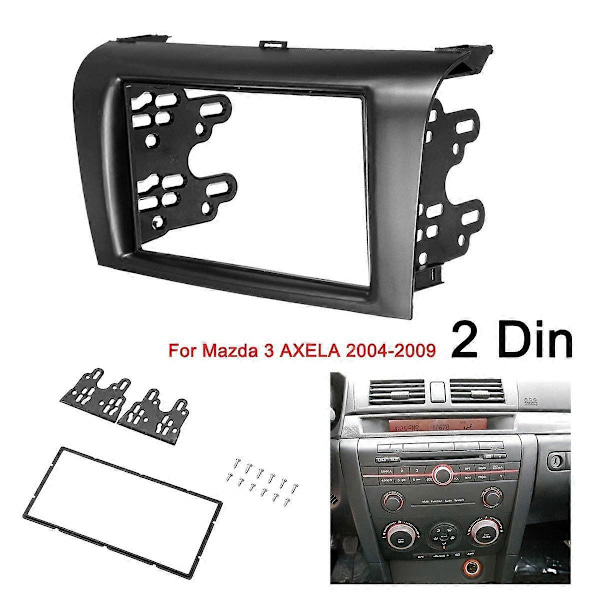 2DIN Bil Stereo Radio DVD Fascia Platt Trim Kit för 3 AXELA 04-09