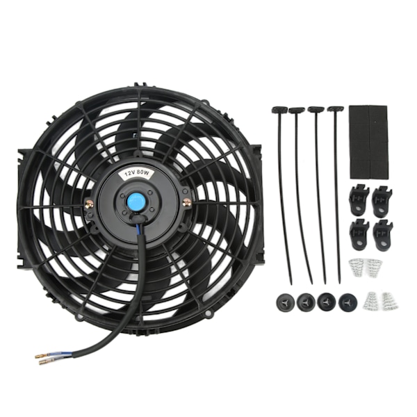 12V elektrisk kondensator kølerventilator samling stille drift universel 12in til biler