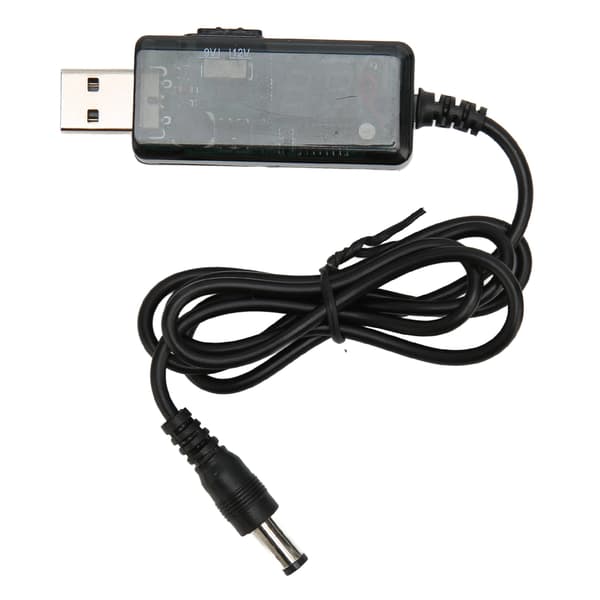 USB-forstærkerkabel 5V til 9V 12V justerbart bærbart DC USB Step Up-kabel med 3,5 x 1,35 mm stikspids til ventilator bordlampe