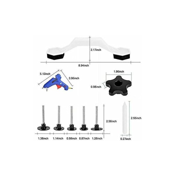 Lakkert bulkreparasjonssett med limpistol og reparasjonsverktøy