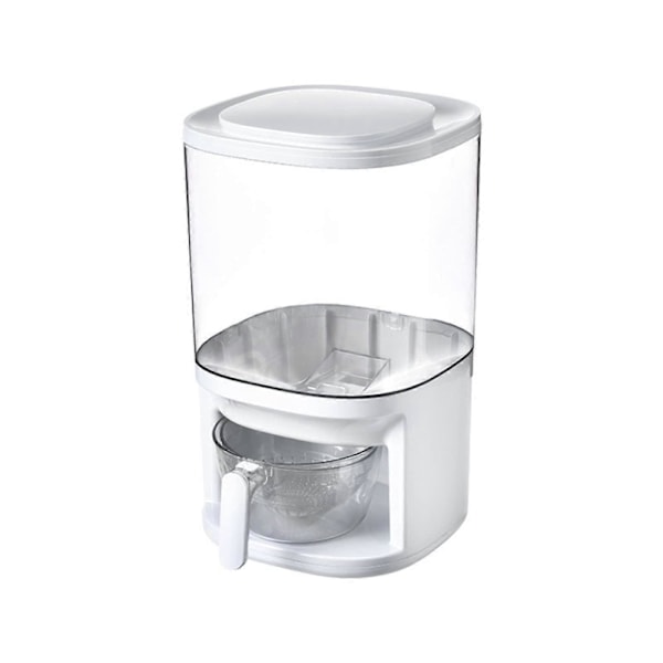 Risdispenser Risbeholder Korn Dispenser Cerealie Dispenser Risspand Tank Risopbevaringsboks, transparent hvid, 26cmX26cmX43cm