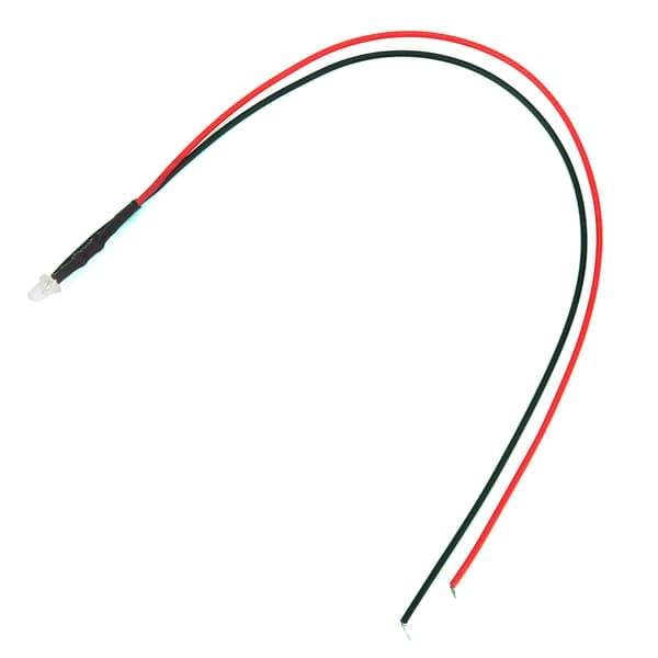 50 stk. LED-lysdiode, ferdigkoblet, rundhode, enkeltblinkende modell 12V oransje lys
