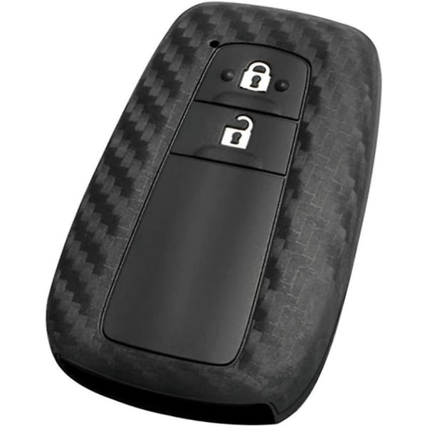 Kolfiber 2-knapps case för Toyota CHR , C-HR, Camry, Prius och Prado Keyless Remote