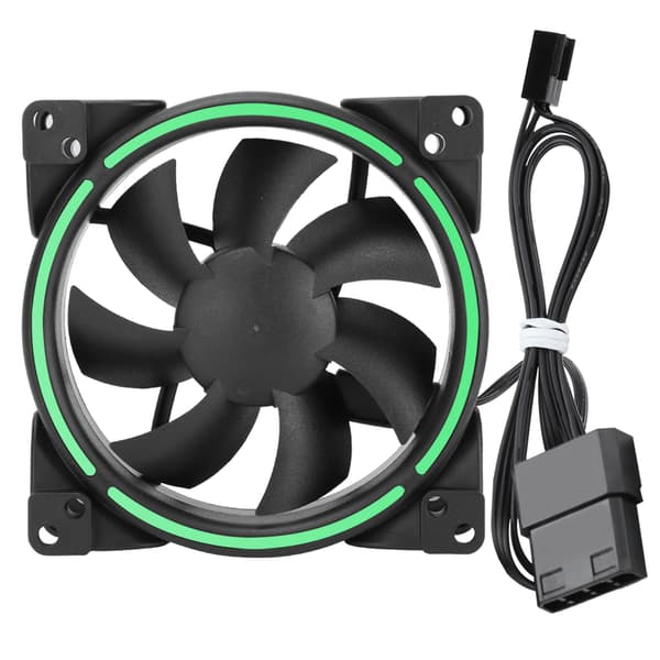 12V 24CFM LED Køleventilator 1500RPM Lydløs CPU-køler Computer Chassis Radiator Grøn