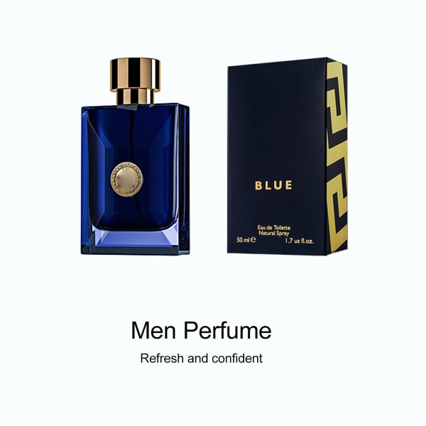 50 ml manlig parfym Spray Mild långvarig aluminiummunstycke doftparfym för herrar Blå