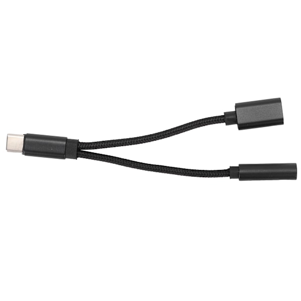 Puhelinääniadapteri Type C - 3,5 mm latauskuulokeadapteri 2-in-1-muunnin Xiaomi/HuaweiBlackille