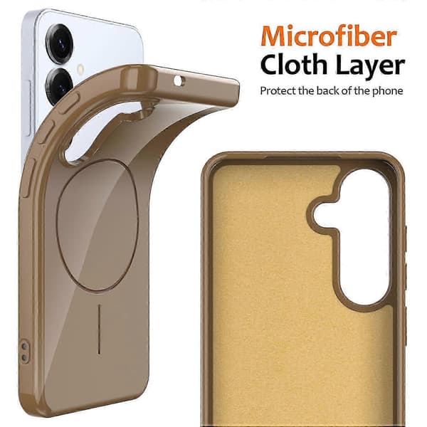 Magnetic Phone Case with MagSafe Compatibility, TPU Cover for Galaxy S25 FE, Includes Lanyard Gold