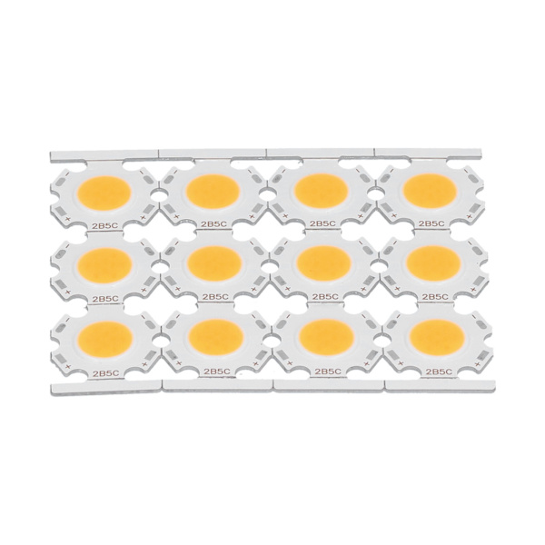 12 stk LED-chips COB Lys Emitter Komponent 5W 15‑17V til DIY Spotlights Downlight Loftlampe Varmt Lys