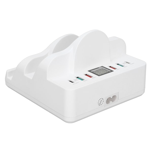 Trådløs ladestasjon USB ladestasjon Dock QC3.0 PD hurtiglading med display for flere enheter UK-plugg 100‑240V