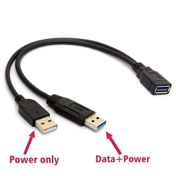 USB 3.0 Dobbelt Han til Hun Forlængerkabel til Mobil Harddisk