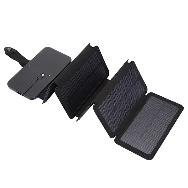 Hopfällbar USB-solpanel Mobil Powerbank Smart Phone Strömförsörjning Laddare SvartSvart