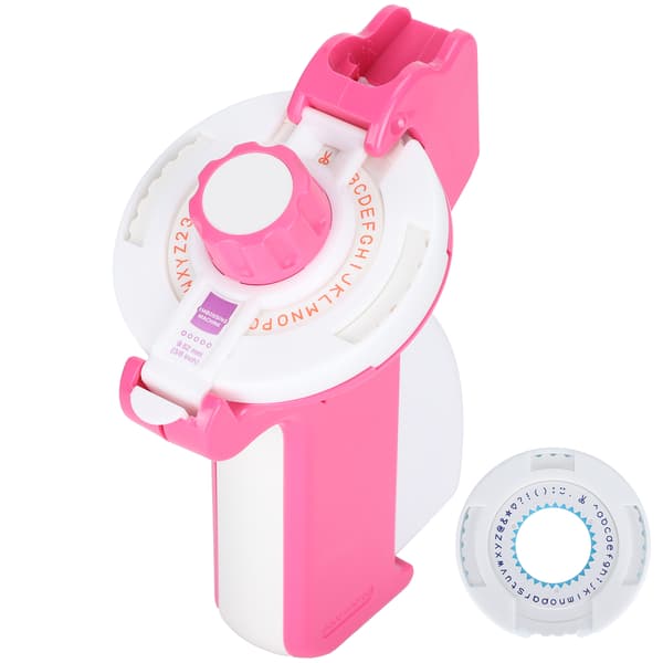Prægemaskine Mini Manuel Skrivemaskine Båndprinter DIY Projekter Tilbehør Pink