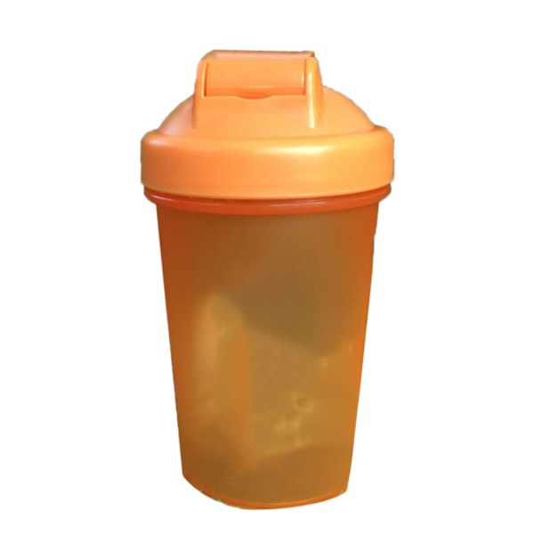 Proteinpulver Shaker Cup PP Shaker Flaske med Rustfrit Stålkugle til Blanding 500mlOrange