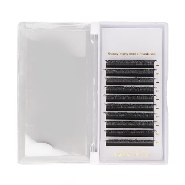 YY Vippeextensions D Curl 0.07mm 13mm D Curl Volume Bløde Sorte 10 Rækker Falske Vipper til Begyndere