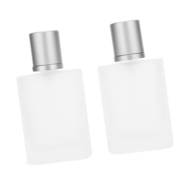 2 stk parfume sprayflaske tyk glas matterende gennemsigtig genopfyldelig tom flaske 50 ml
