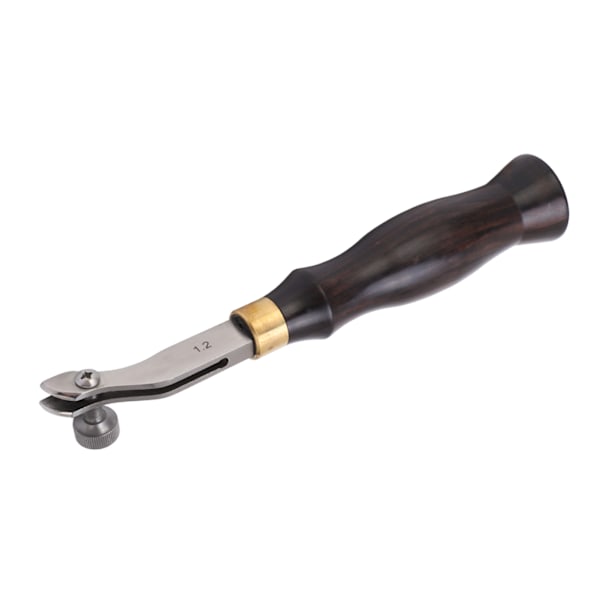 Justerbar kantfolder speilrefleksjon rustfritt stål DIY lærkantfolder med trehåndtak lærkantfolder 1,2 mm