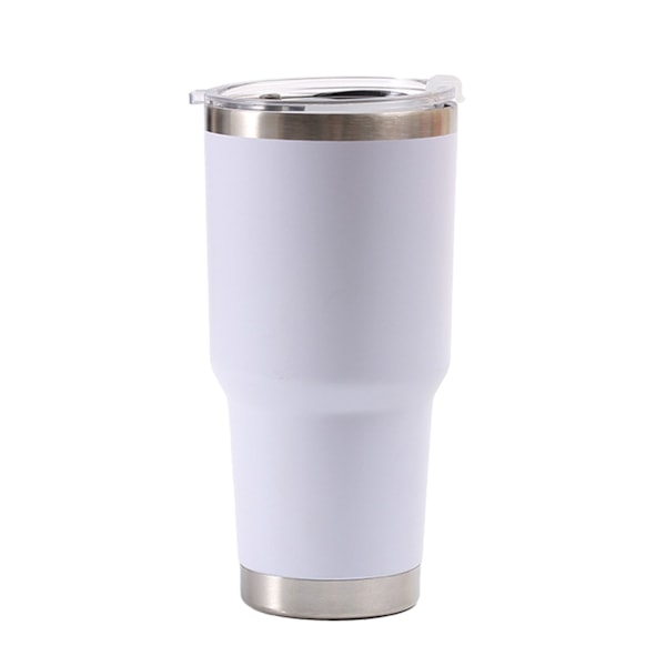 900ML Insulated Coffee Mug Stainless Steel Large Capacity Wide Opening Insulated Water Coffee Bottle for Car Travel White