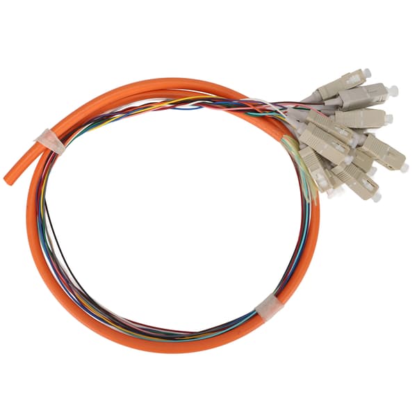 Fiberoptisk kabel 1 meter 12-strenget multimode lavt indføringstab keramisk ferrule patchkabel til telekommunikation