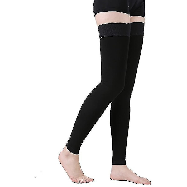 Fodløse kompressionsstrømper til lår, 20-30 mmHg 3XL sort