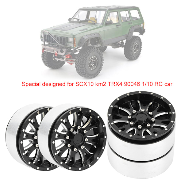 4 stk 2,2 tommers aluminiumsfelgnav til SCX10 km2 TRX4 90046 1/10 skala RC biltilbehør