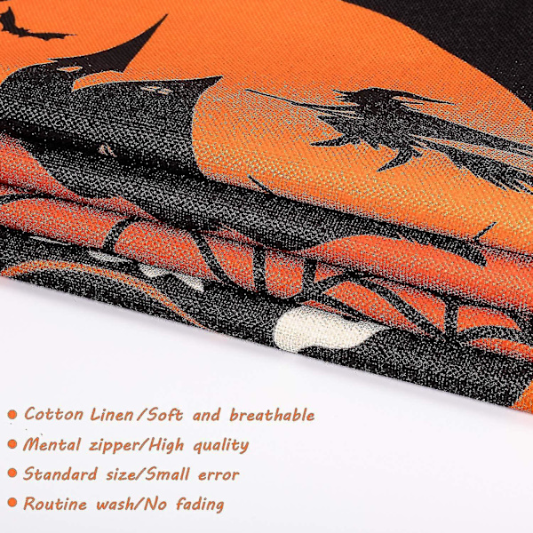Halloween-tyynyliinasetti - Oranssi ja musta Onnellinen Halloween