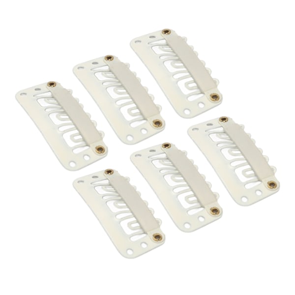 100 st Peruk Snap Clip U-form 6 tänder Säkert hårstycke Kamklämmor för gör-det-själv-hårförlängningshatt Beige