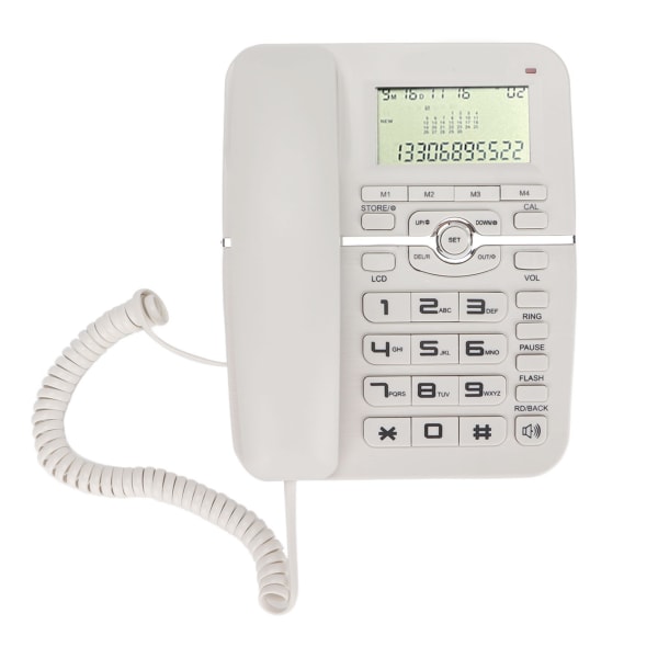 KXT2028CID Stationär sladdtelefon 4 grupper av snabbuppringningsfunktioner Fast telefon med sladd för kontorshotell (Vit)