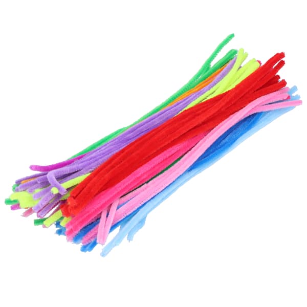 2-pack blandade färger chenille-stjälkar med plastögon för studenter handgjorda hantverksmaterial