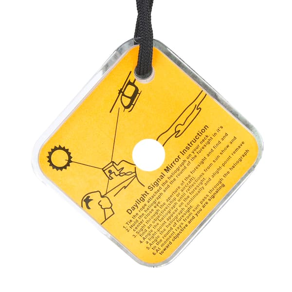 Utomhusöverlevnad Akryl Reflektor Signalspegel Säkerhet med Lanyard visselpipa