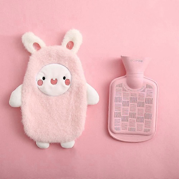 Lapin-Rose kuumavesipullo pehmeällä luonnonkumisuojuksella, tiivis kuumavesipullo irrotettavalla suojuksella, 0,5 litraa, tarjoaa lämpöä ja mukavuutta Perf