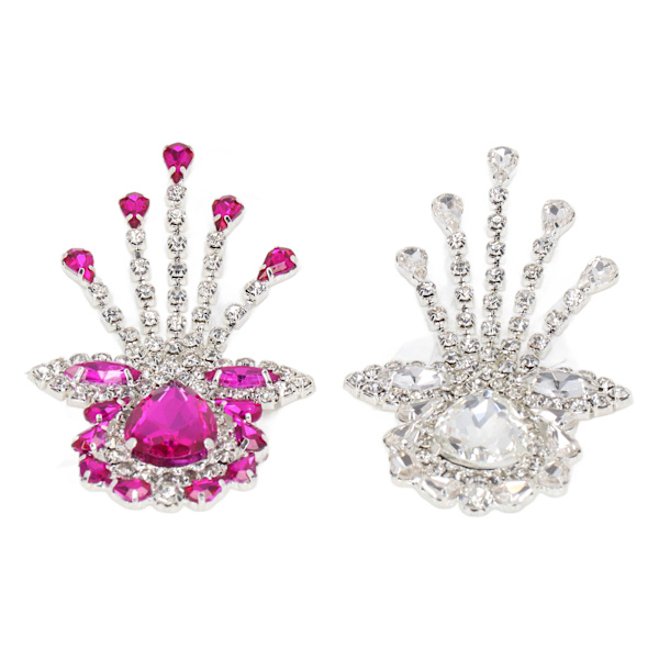 2 st Rhinestone Brosch Blanka Eleganta Vita Röda Bröllopsbroscher med Stift för DIY Hantverk Bröllop Baler Fester