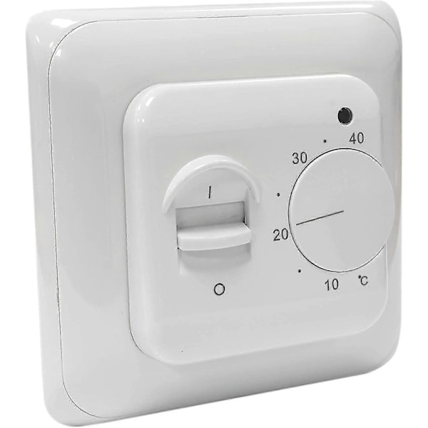 Manuelle termostater for gulvvarme 220v 16a, elektrisk gulvvarmekontroller mekanisk romtermostat med gulvsensorprobe 1 stk -GSL