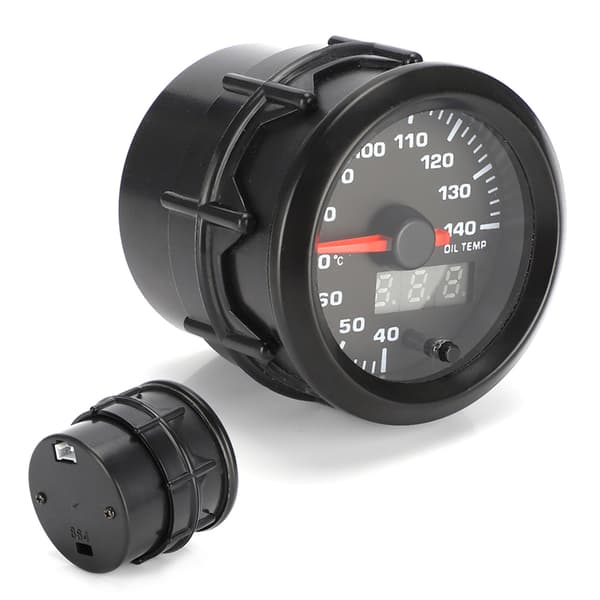 2in 52mm Bil Olietemperaturmåler Pointer 7-Farver LED Olietemperaturmåler med Sensor