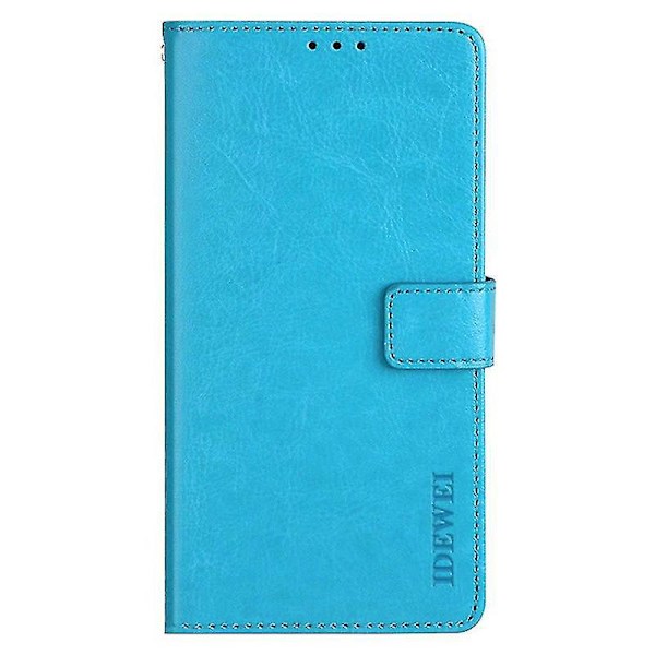 For Samsung Galaxy A15 5G Deksel Crazy Horse Tekstur Lær Lommebokdeksel-B6 Himmelsblå