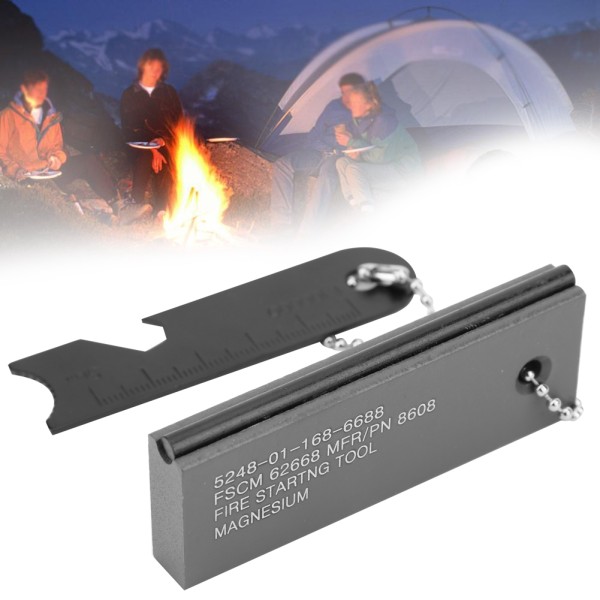 2 ST Bärbar Magnesium Block Flint Fire Starter Utomhus Camping Vandring Överlevnadsverktyg