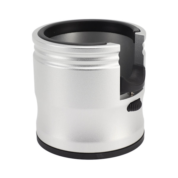 Rund kaffepresshållare i aluminiumlegering, halkfri, justerbar, universell, för hem och kafé, silver