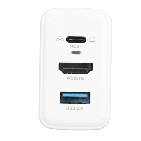 Bärbar dockningsladdaradapter 3 i 1 snabbladdning HD Multimedia Interface PD 65W USB C-laddare för Switch OLED 100‑240V Svart Vit UK-kontakt