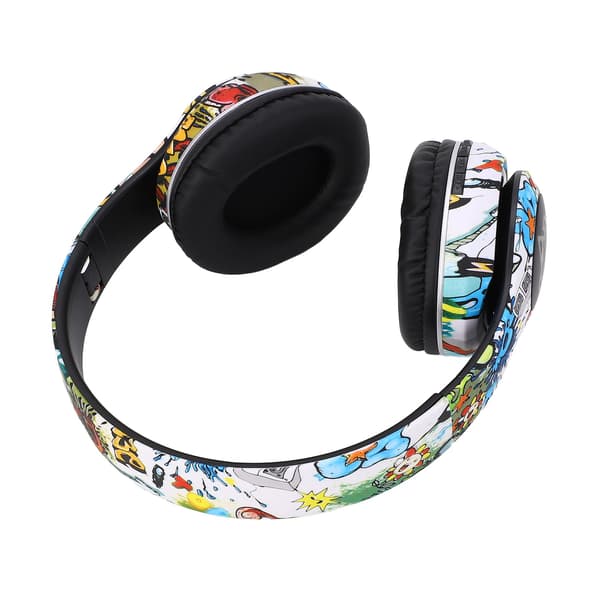 Trådlöst Bluetooth-headset Multifunktionell brusreducering Djup bas Innovativ graffiti-design Bluetooth-hörlurar