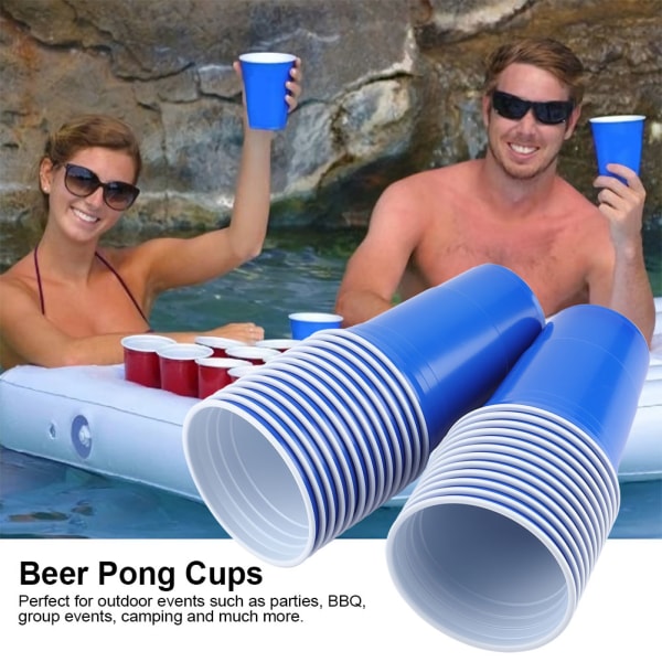 Beer Pong Set Beer Pong Drickspel Set Beer Pong Cups-25 koppar (blå)