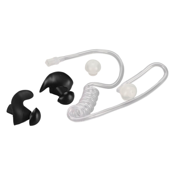 Akustisk spolerør Universal erstatning akustisk rør med silikon ørepropper for toveis radiohodesett svart ørepropp