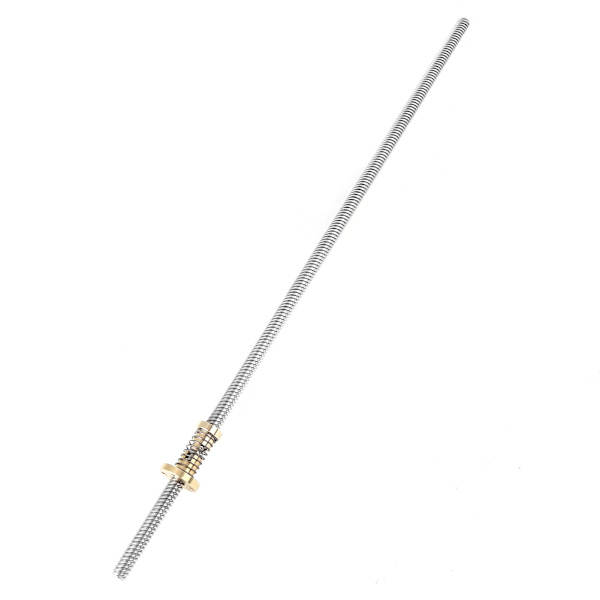 T8 gängstångsskruv med fjäderbelastad mutter för 3D-skrivare (400 mm)