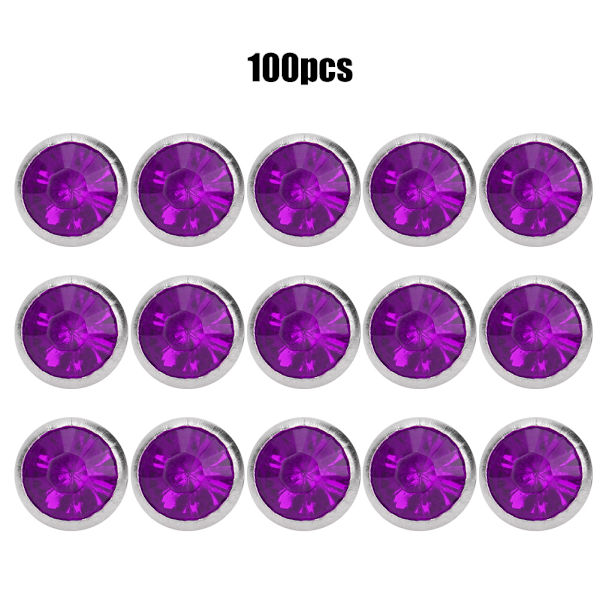 B Akryylitimantti 8mm Koristeellinen DIY-nappi Vaatetuslisävaruste 8mm Hopeanvärinen Reuna KristalliVioletti