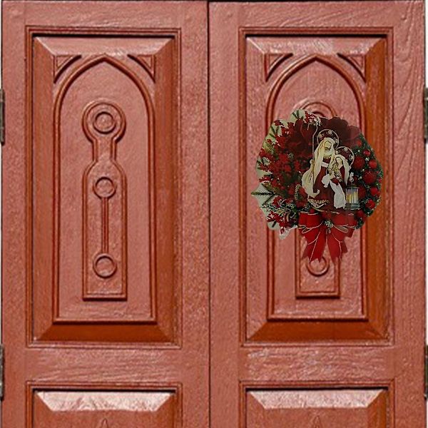 2 x Rund Julkrans Hängande Ornament Vägg Fönster Utomhus Höstdekorationer