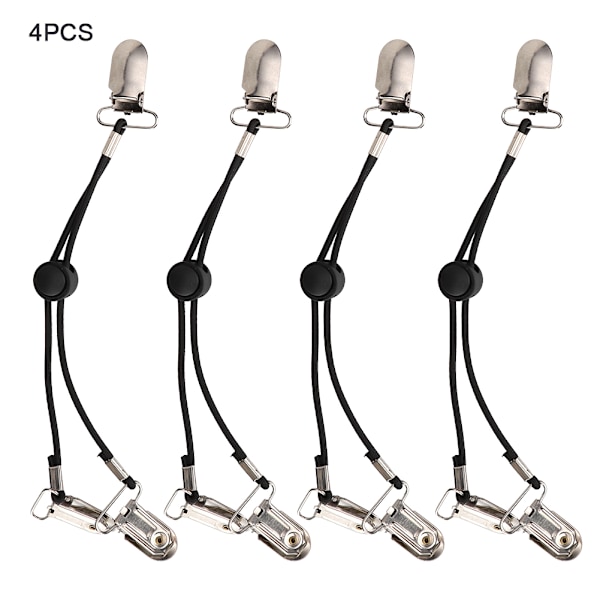 Multifunktionelle justerbare lagenclips Fasteners Suspender Clip på holdere Grippers stropper (sort)